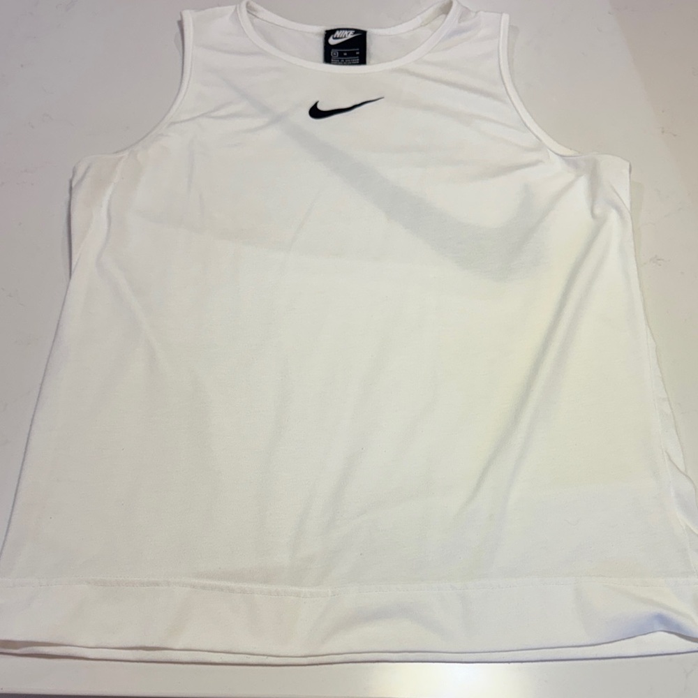 Nike White Tank Top with Black Logo